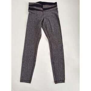 Lululemon Wunder Under Pant Giant Herringbone Heathered Quilt Black Size 6